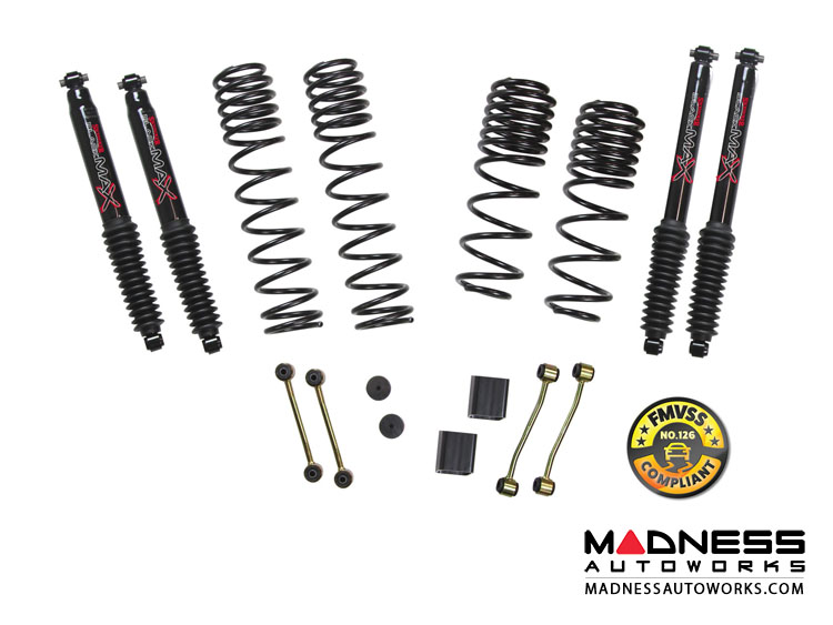 Jeep Wrangler JL Lift Kit w/ Black MAX Shocks -  2 - 2.5" - 2-Door Rubicon - 4WD